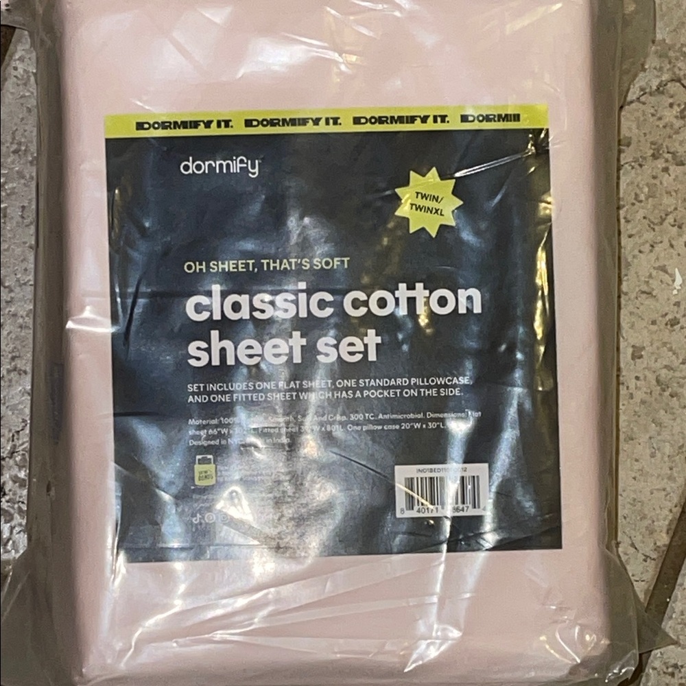 Dormify Classic Cotton Sheet Set - Soft Pink
